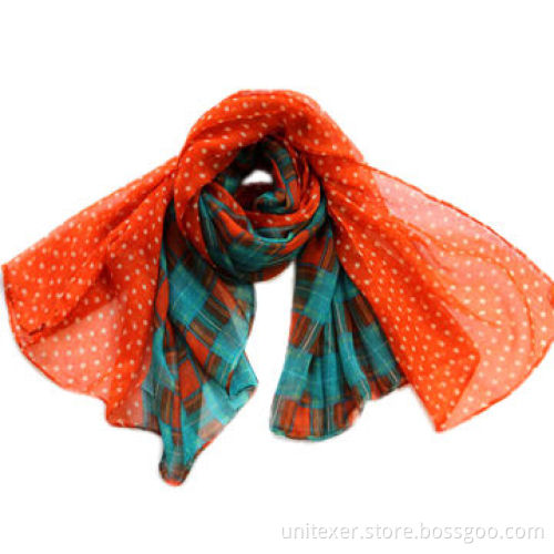 Dot Printed Polyester Scarf, Fashionable with Beautiful Pattern, OEM Service